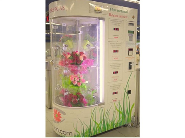 西班牙客户大束花型自动鲜花售卖机